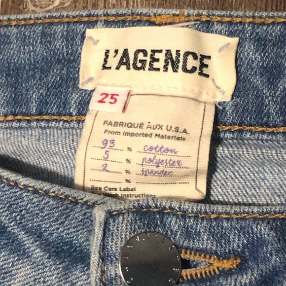 L'Ageence High Line Jeans Women's 25 Distressed Cropped Frayed Hem Curvy Denim - Picture 2 of 6